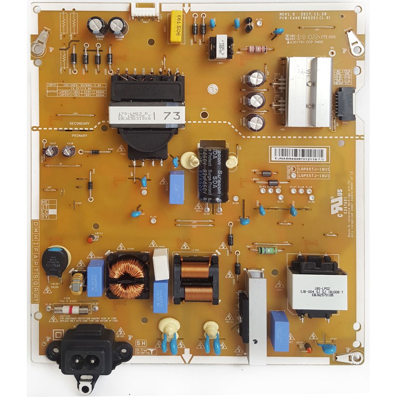 EAX67865201 LGP55TJ-18U1 LG FUENTE ALIMENTACIÓN