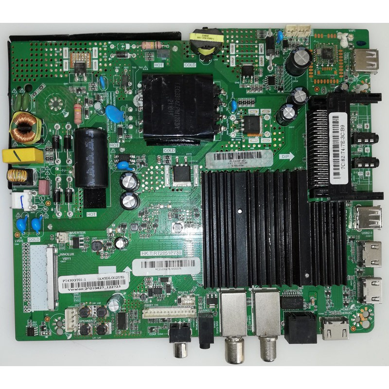 HK.T.RT2851P739 Main Board Td Systems K45DLJ12US,
K43DLJ10US/11US/12US
K45DLJ10US/11US/12US