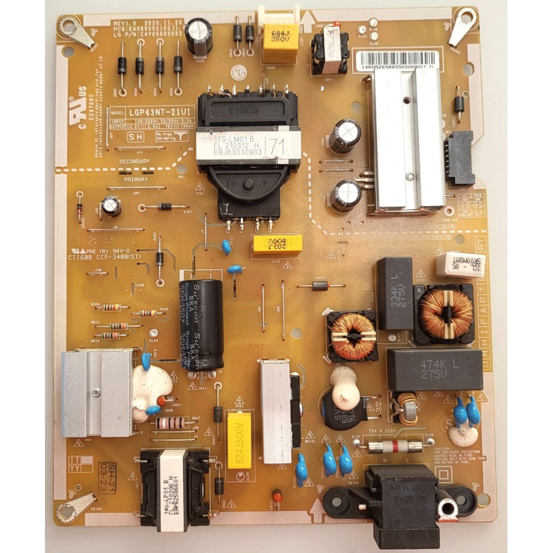 EAX69502102 FUENTE DE ALIMENTACIÓN LG 43NANO776PA